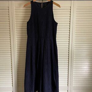 Ann Tylor Navy Sleeveless Midi Dress Cotton Lace 6